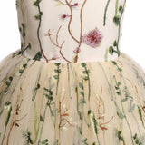 Embroidery Flower Girl Lace Dress for Kids Wedding Pageant Party First Communion Dresses Princess Bridesmaid Maxi Gown