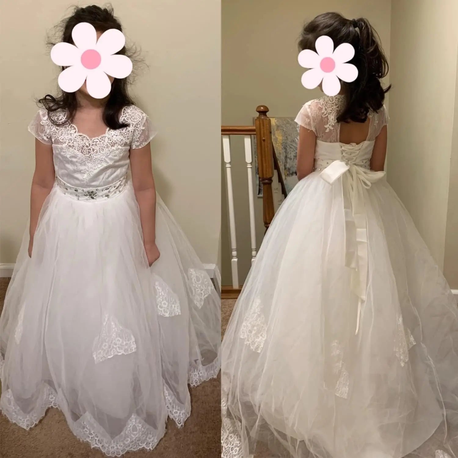 Erstkommunionkleider Blumenmädchenkleid Schnür-Kommunionkleid Ballkleid Mädchenkleid Festzugskleider für Mädchen Prinzessin 