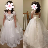 Erstkommunionkleider Blumenmädchenkleid Schnür-Kommunionkleid Ballkleid Mädchenkleid Festzugskleider für Mädchen Prinzessin 