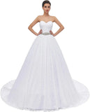 Vestido de novia de encaje con pedrería para mujer de Likedpage, vestido de novia de encaje, vestido elegante, vestido de novia sencillo de lujo. 