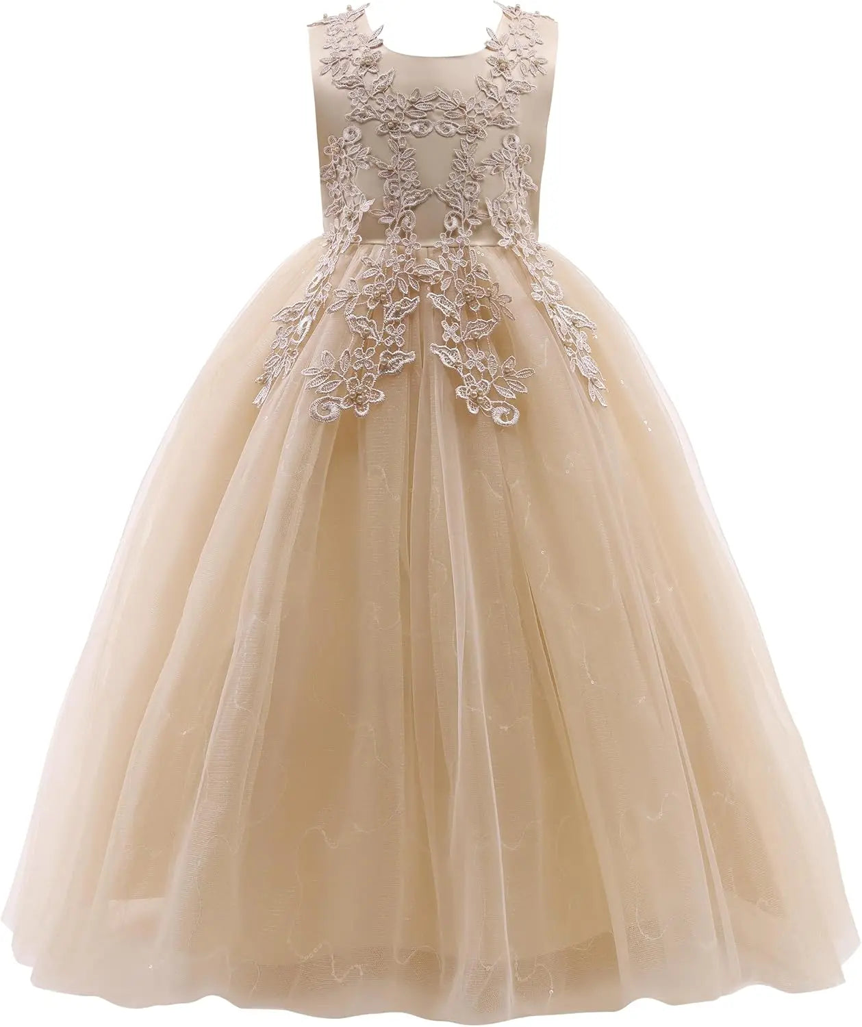Little/Big Girls Lace Bridesmaid Dress Flower Kid Wedding Ball Gown Toddler Princess Pageant Evening Dresses princess dress