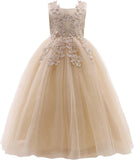 Little/Big Girls Lace Bridesmaid Dress Flower Kid Wedding Ball Gown Toddler Princess Pageant Evening Dresses princess dress