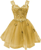 3D Butterfly Short Homecoming Dresses Sparkly Tulle Prom Dress Teens Off Shoulder DAMA Dresses for Quinceanera