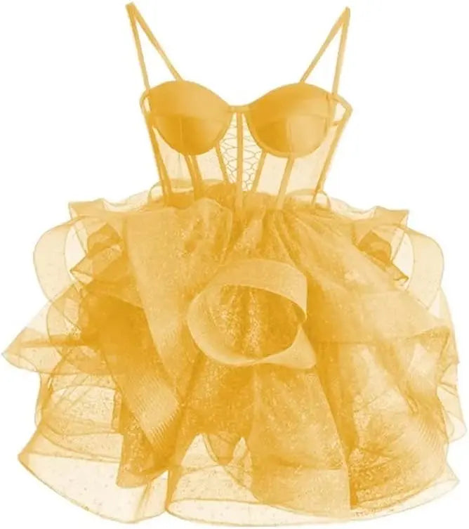 Organza Tüll Homecoming Kleider Spaghettiträger Lagen Kurzes Ballkleid Sweetheart Cocktailkleid Cocktailkleid 