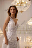 Vestido de novia de encaje floral con espalda abierta y corte A | Vestido de novia a medida, vestido de novia sencillo, vestido de novia blanco 