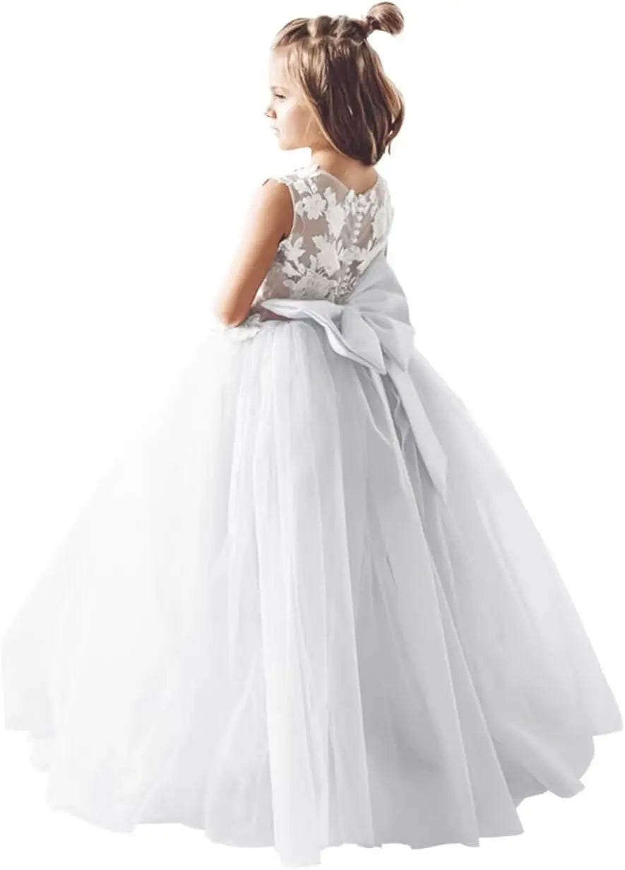 Tulle Flower Girl Dress for Wedding Bridesmaid First Communion Dresses Princess Pageant Party Gown pageant dresses for girls