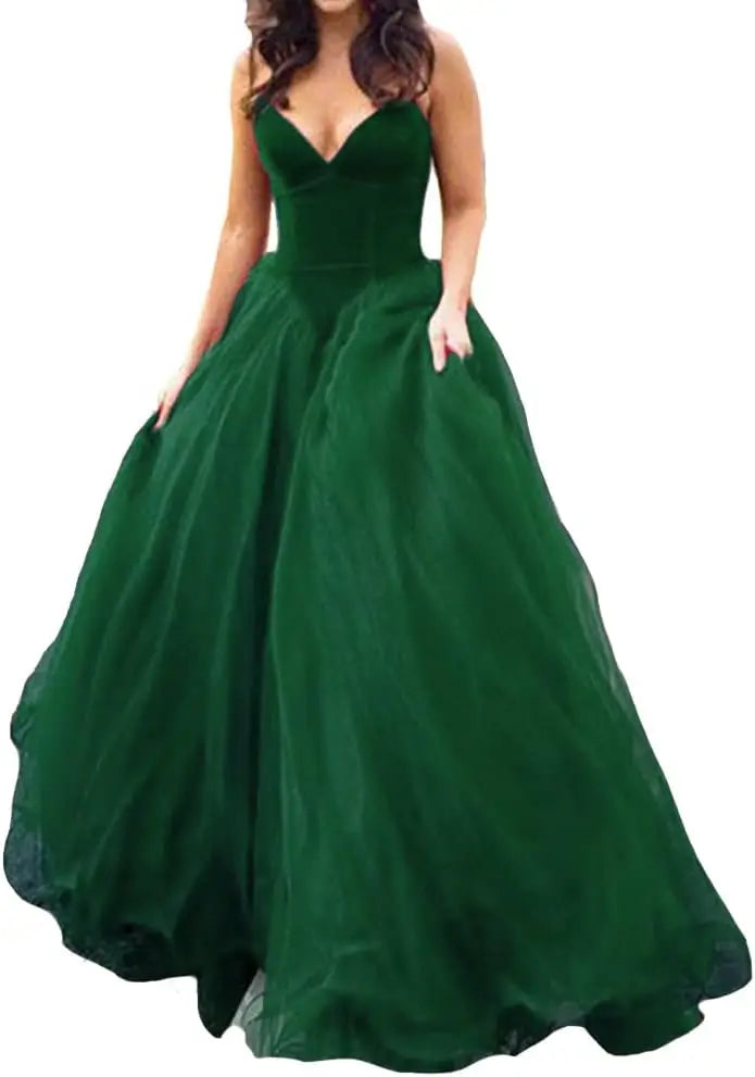 Flanell V-Ausschnitt Samt und Tüll Langes Ballkleid Korsett Formelle Abendkleider Ballkleider formelles Kleid Frauen elegant 