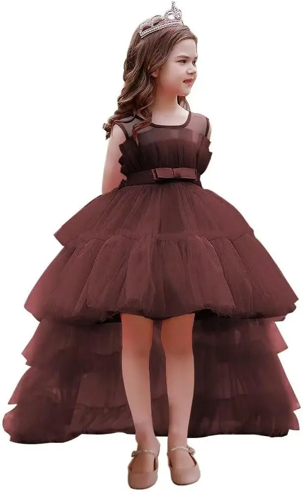 High Low Tulle Pageant Gown Tiered Flower Girl Dress Layered Ball Gown Kids Birthday Party Dress princess dress