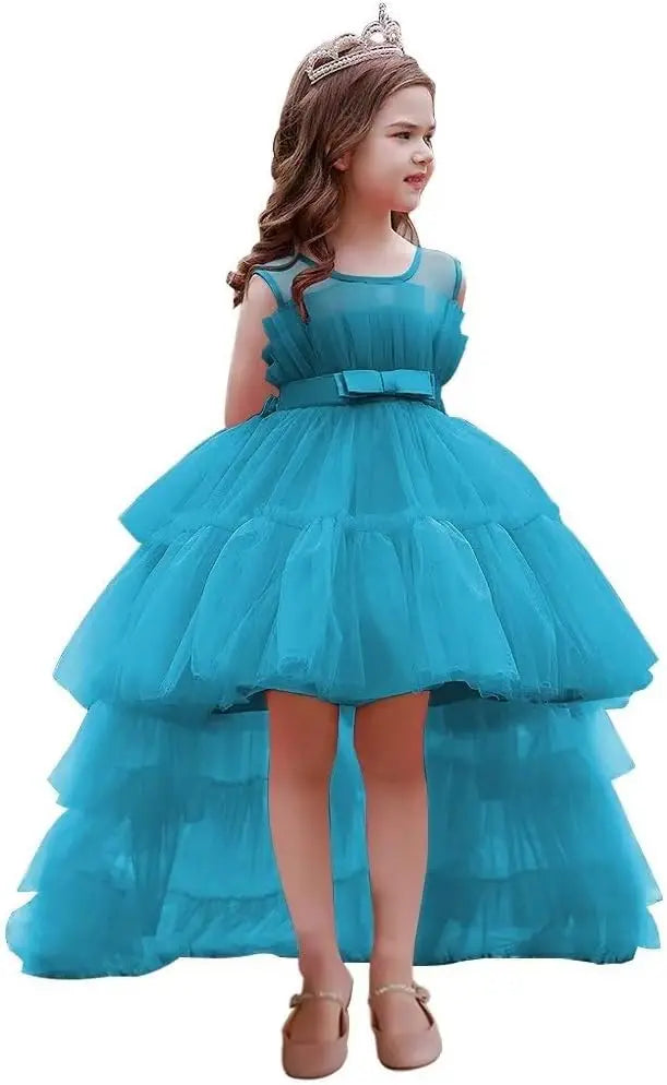 High Low Tulle Pageant Gown Tiered Flower Girl Dress Layered Ball Gown Kids Birthday Party Dress princess dress