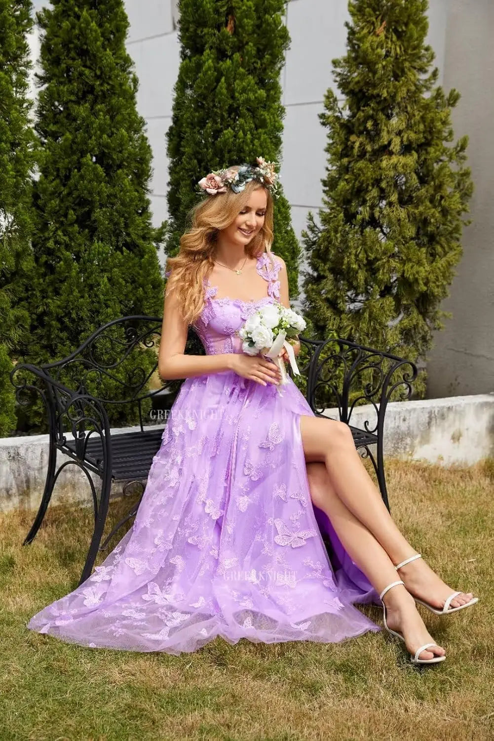 Women's 3D Butterfly Prom Dresses Tulle Ball Gown Fairy Corset Long Slit Lace Applique Formal Evening Dress party dresses