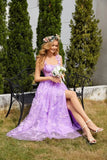 Women's 3D Butterfly Prom Dresses Tulle Ball Gown Fairy Corset Long Slit Lace Applique Formal Evening Dress party dresses