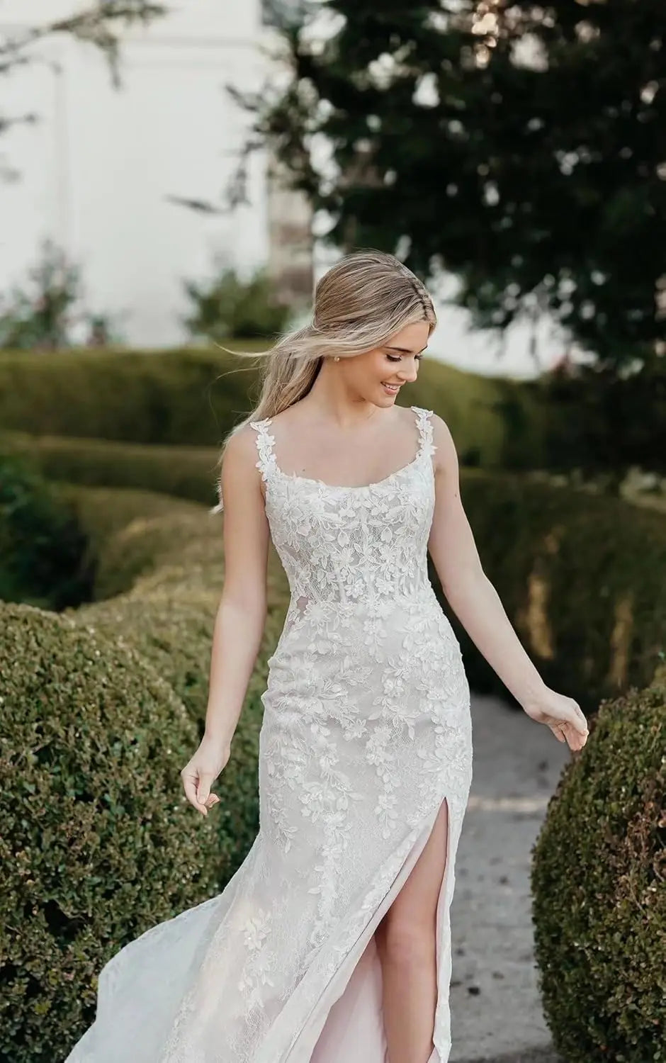 Vestidos de novia hechos a medida para novia, largos, bohemios, con encaje floral, apliques de tul, corsé, playa, línea A, vestidos de novia, vestidos de novia, mangas de encaje 