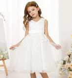 Lace Flower Girl Dresses for Wedding Kids Puffy Tulle Communion Dress Pageant Party Prom Ball Gowns with Bow Knot