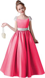 Festzugskleider für Mädchen, Satin, Blumenmädchenkleid, Flügelärmel, Ballkleid mit Pailletten, Prinzessinnenkleid für Geburtstagsparty, Festzugskleid für Mädchen 