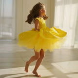 Tutu Festzugskleider Pailletten Blumenmädchenkleid Kurzes Prinzessinnenkleid Ballkleid Blumenmädchenkleider für Hochzeiten 