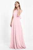 Glamour Chiffon Bridesmaid Dress A Line Sleeveless Ruffles Formal Evening Dresses Gowns