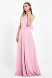 Glamour Chiffon Bridesmaid Dress A Line Sleeveless Ruffles Formal Evening Dresses Gowns