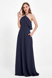 Glamour Chiffon Bridesmaid Dress A Line Sleeveless Ruffles Formal Evening Dresses Gowns