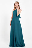 Glamour Chiffon Bridesmaid Dress A Line Sleeveless Ruffles Formal Evening Dresses Gowns