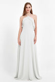 Glamour Chiffon Bridesmaid Dress A Line Sleeveless Ruffles Formal Evening Dresses Gowns