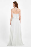 Glamour Chiffon Bridesmaid Dress A Line Sleeveless Ruffles Formal Evening Dresses Gowns