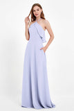 Glamour Chiffon Bridesmaid Dress A Line Sleeveless Ruffles Formal Evening Dresses Gowns