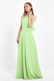 Glamour Chiffon Bridesmaid Dress A Line Sleeveless Ruffles Formal Evening Dresses Gowns