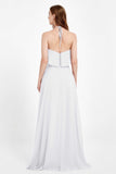 Glamour Chiffon Bridesmaid Dress A Line Sleeveless Ruffles Formal Evening Dresses Gowns