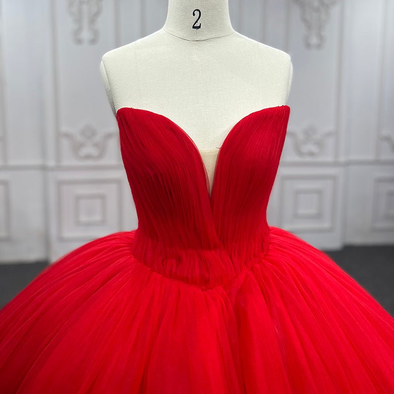 Quinceanera Dress Red Sweetheart Ruched  Prom Dresses Ball Gown