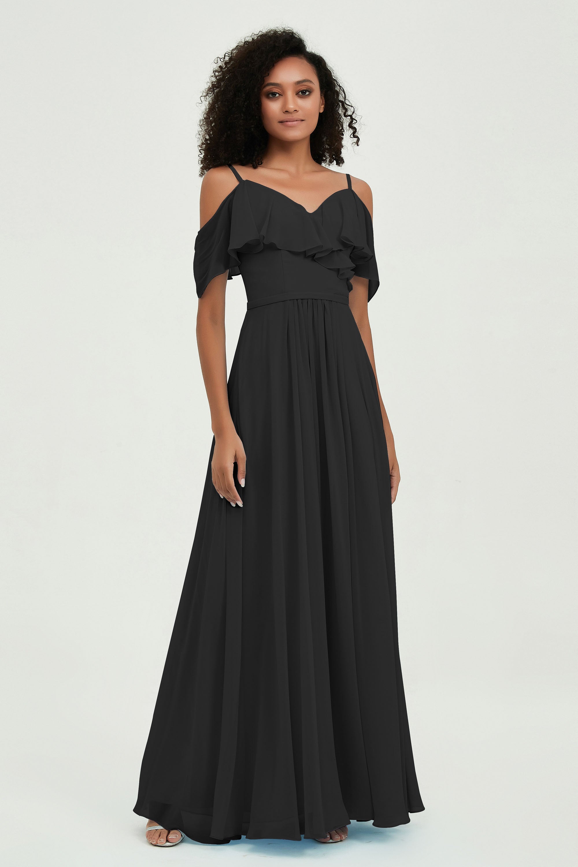 floor-length bridesmaid dress chiffon a line off the shoulder formal evening dresses gowns