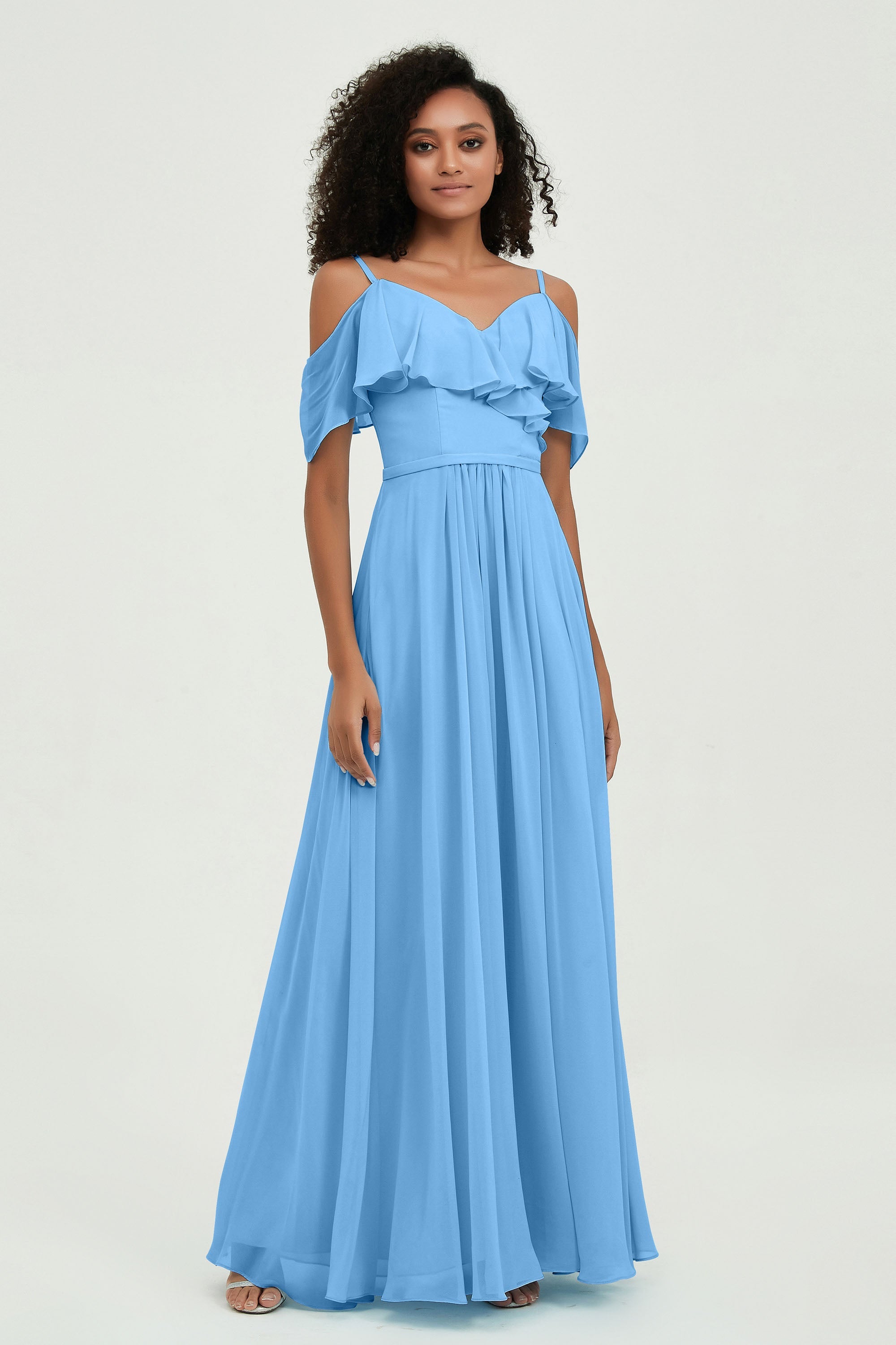 floor-length bridesmaid dress chiffon a line off the shoulder formal evening dresses gowns