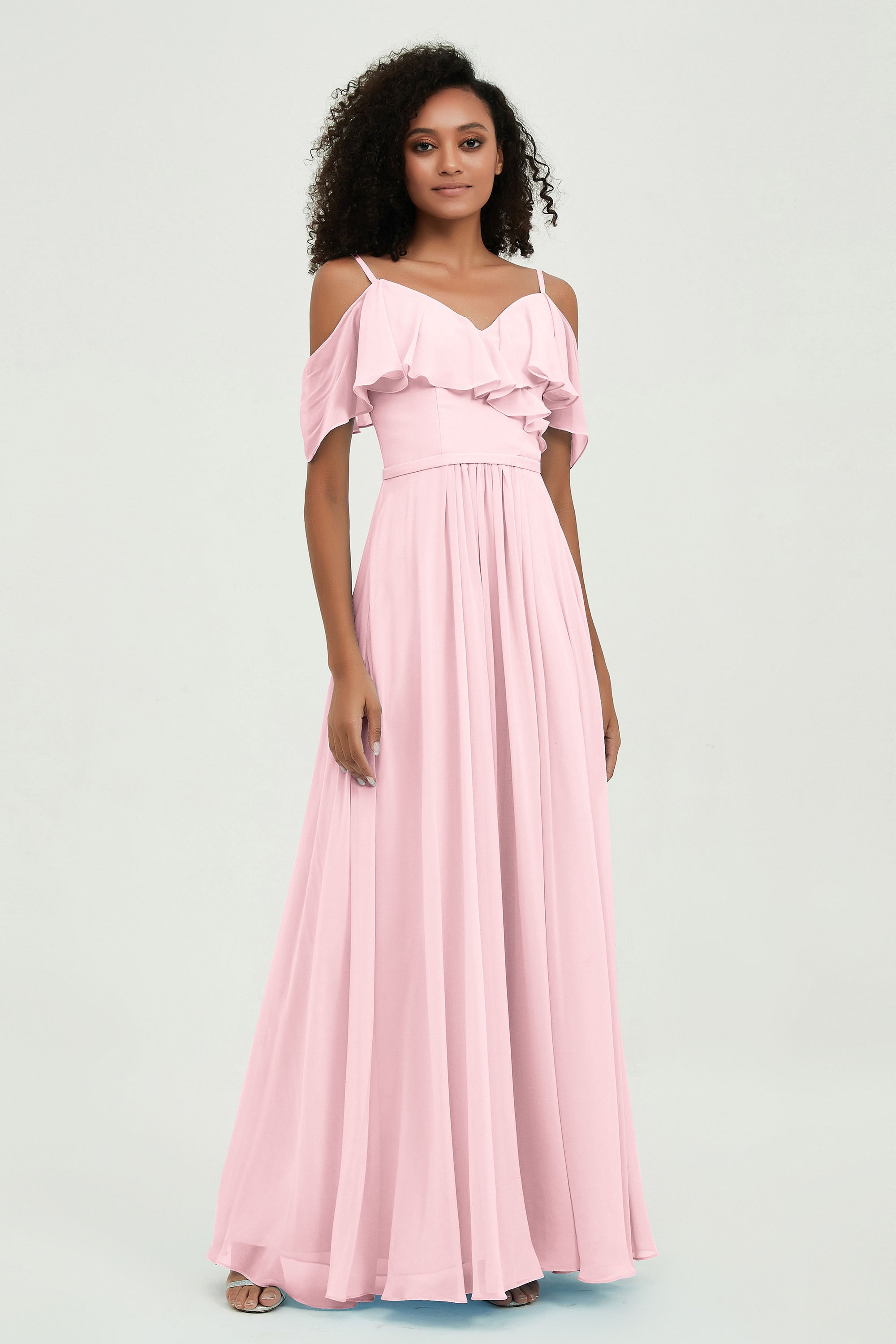 floor-length bridesmaid dress chiffon a line off the shoulder formal evening dresses gowns