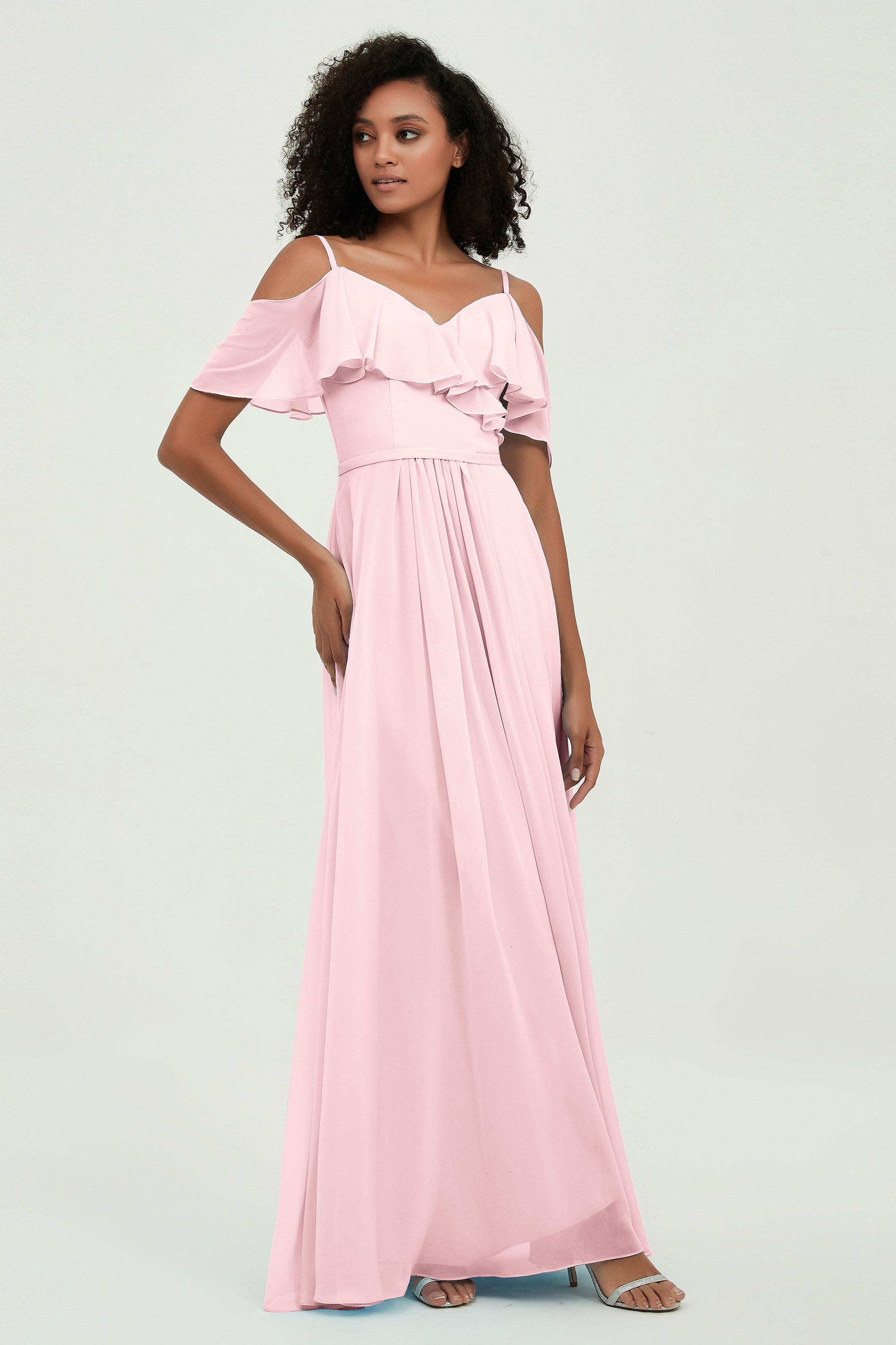 floor-length bridesmaid dress chiffon a line off the shoulder formal evening dresses gowns