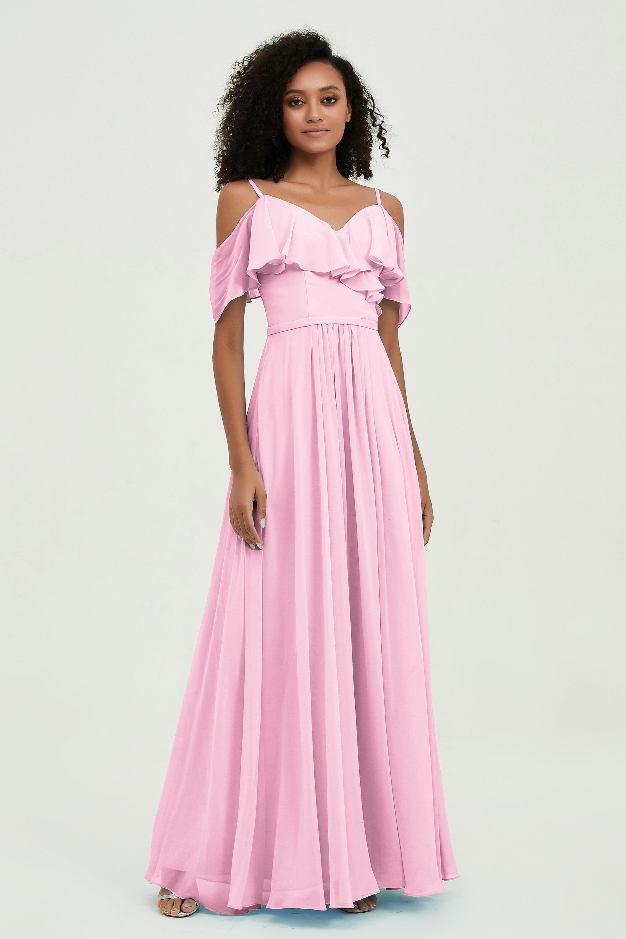 floor-length bridesmaid dress chiffon a line off the shoulder formal evening dresses gowns