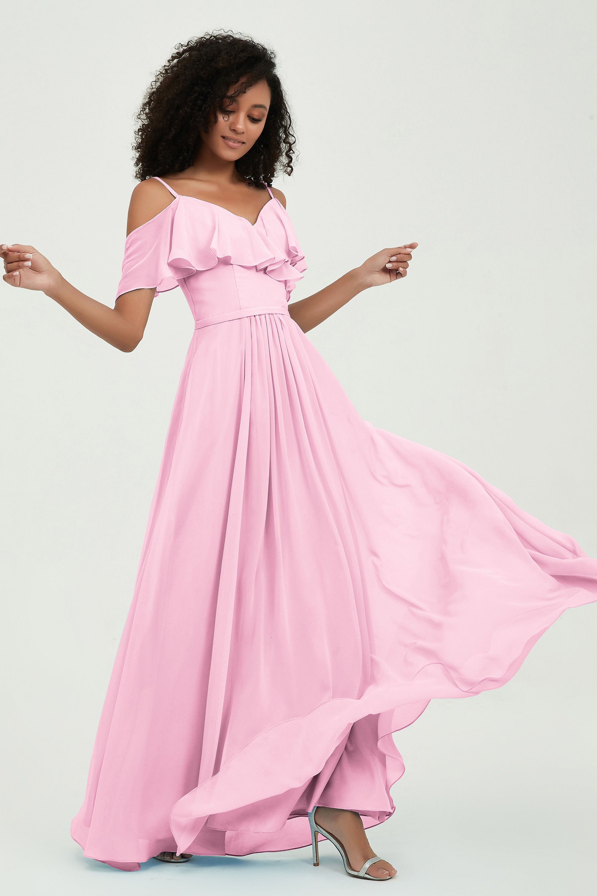 floor-length bridesmaid dress chiffon a line off the shoulder formal evening dresses gowns