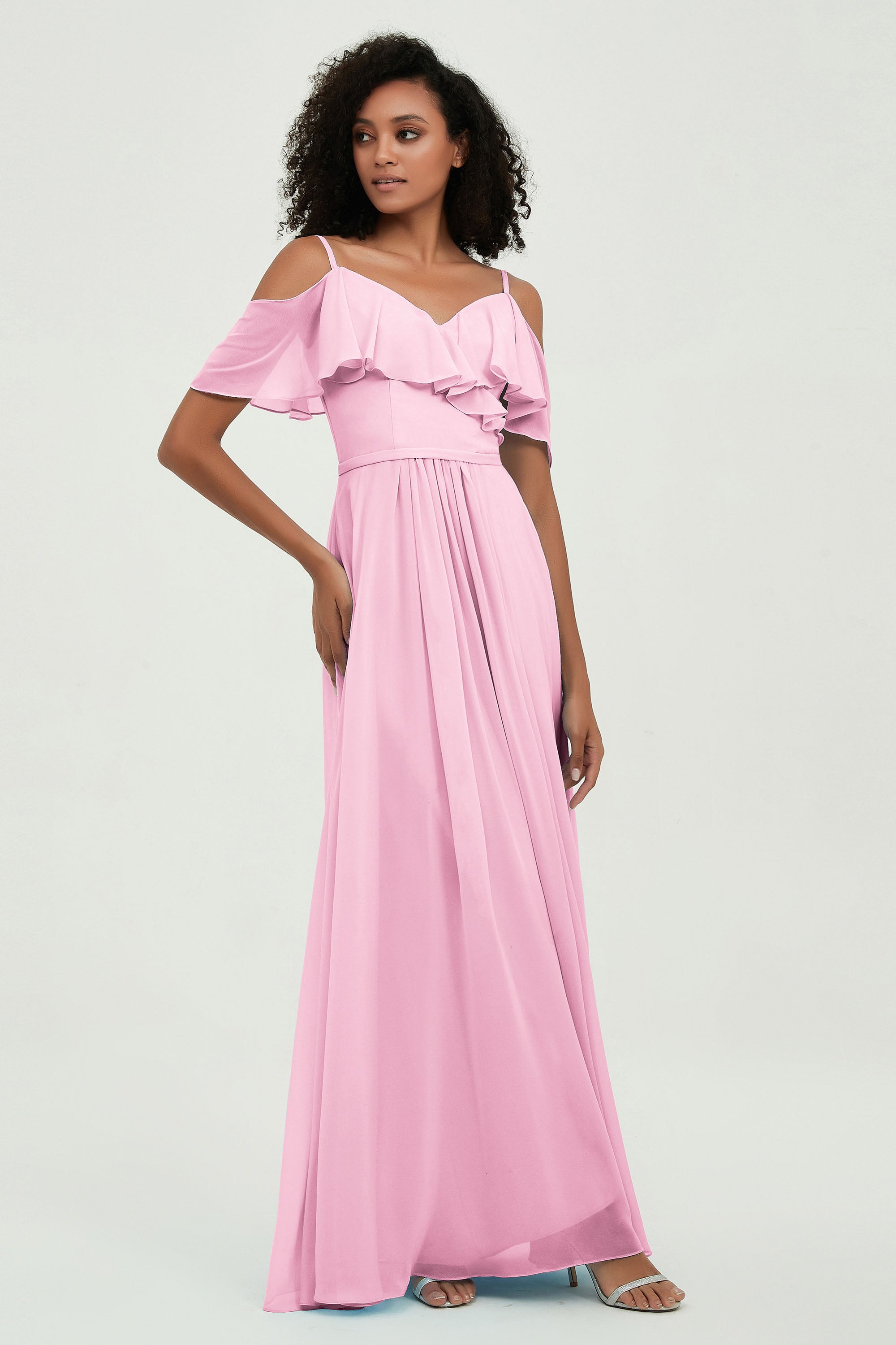 floor-length bridesmaid dress chiffon a line off the shoulder formal evening dresses gowns