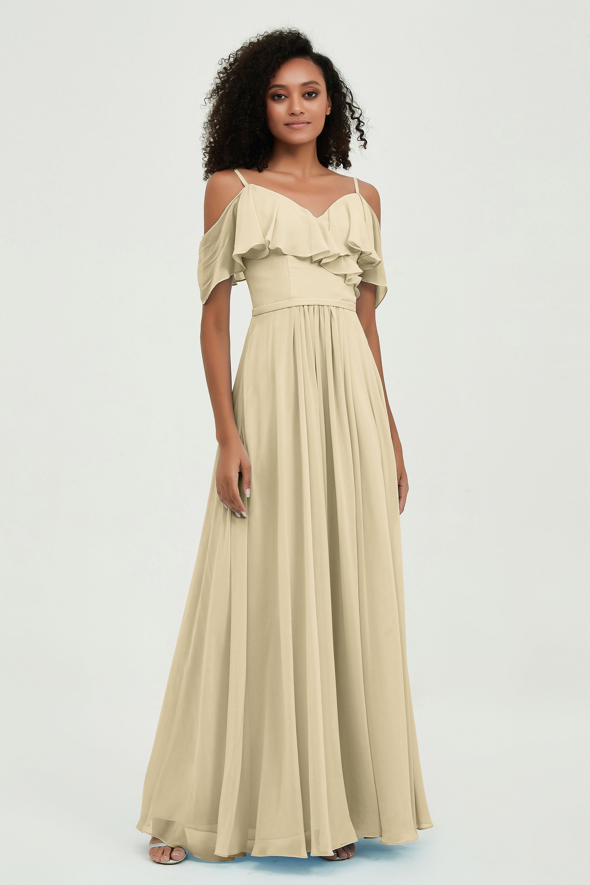 floor-length bridesmaid dress chiffon a line off the shoulder formal evening dresses gowns