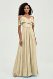 floor-length bridesmaid dress chiffon a line off the shoulder formal evening dresses gowns