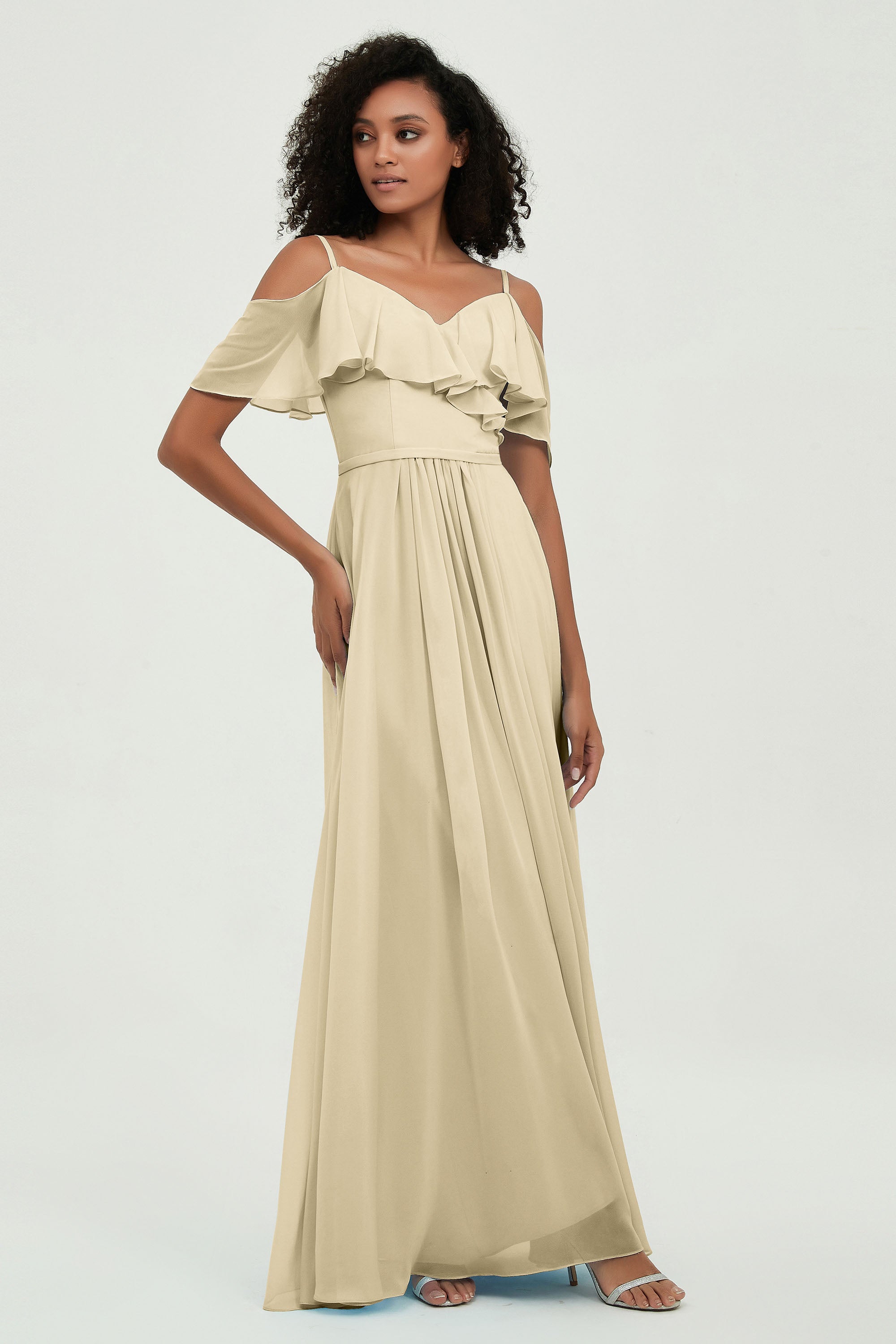 floor-length bridesmaid dress chiffon a line off the shoulder formal evening dresses gowns