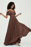 floor-length bridesmaid dress chiffon a line off the shoulder formal evening dresses gowns