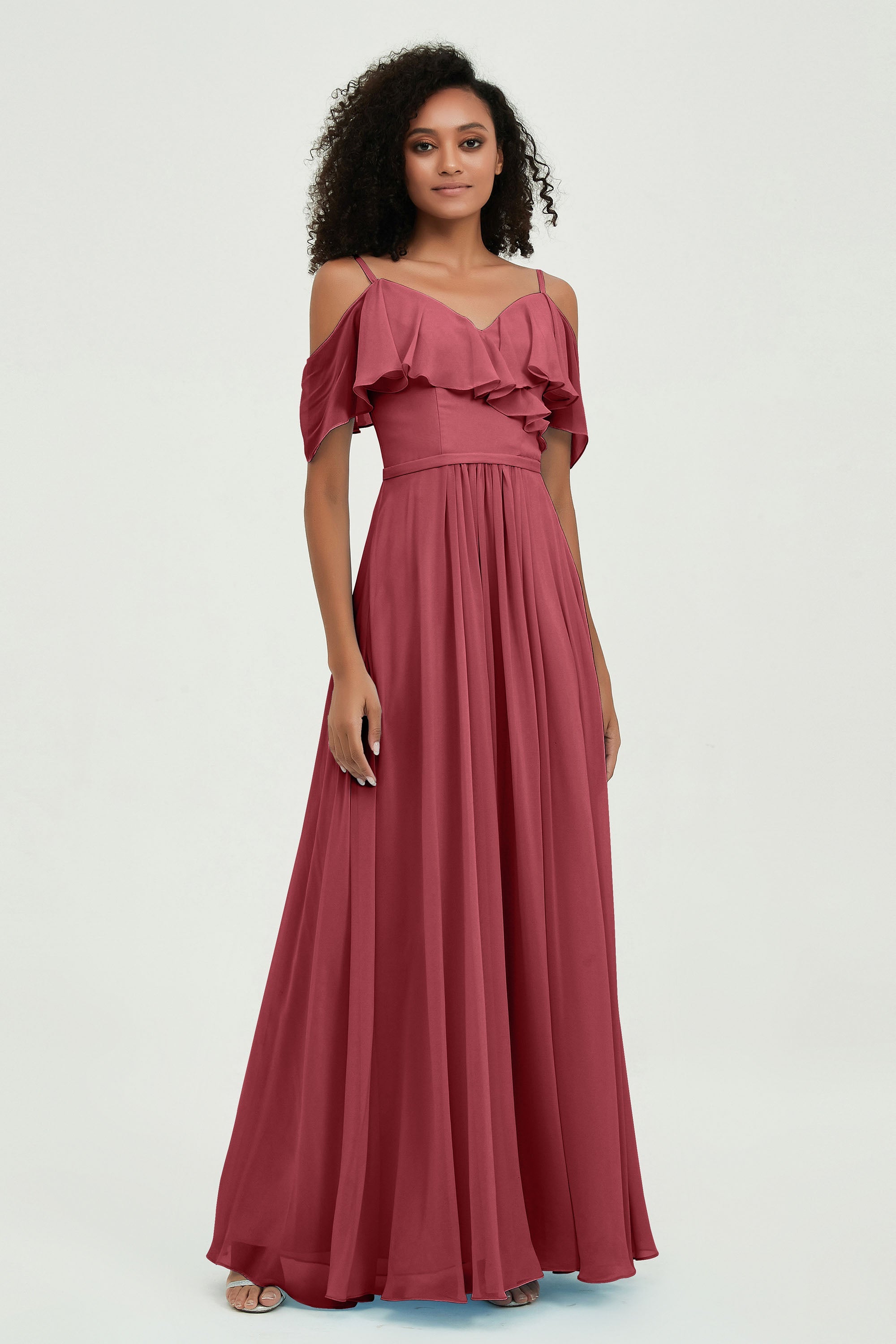 floor-length bridesmaid dress chiffon a line off the shoulder formal evening dresses gowns
