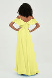 floor-length bridesmaid dress chiffon a line off the shoulder formal evening dresses gowns