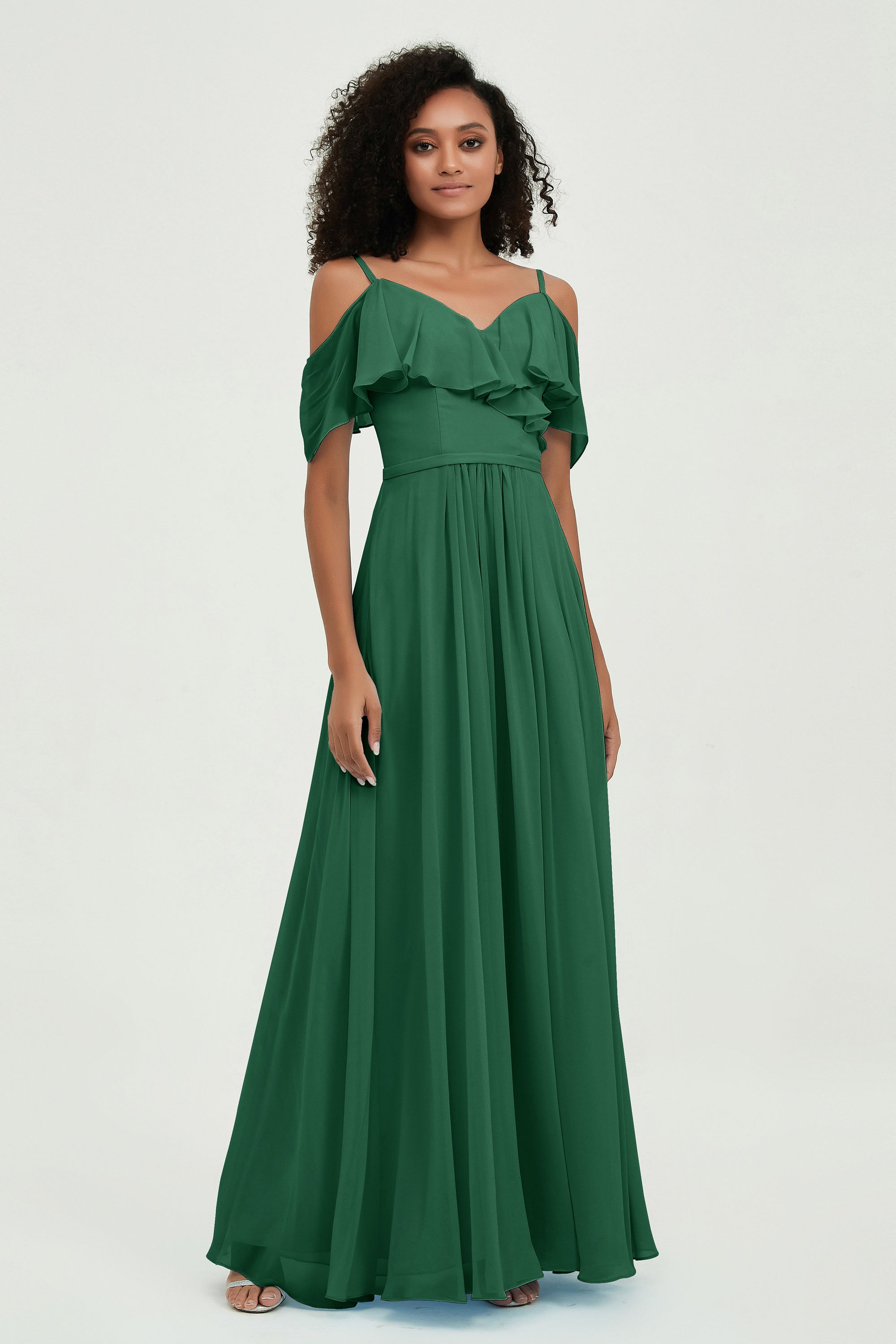 floor-length bridesmaid dress chiffon a line off the shoulder formal evening dresses gowns