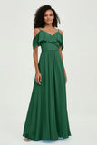 floor-length bridesmaid dress chiffon a line off the shoulder formal evening dresses gowns