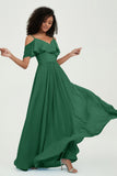 floor-length bridesmaid dress chiffon a line off the shoulder formal evening dresses gowns