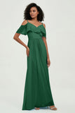 floor-length bridesmaid dress chiffon a line off the shoulder formal evening dresses gowns