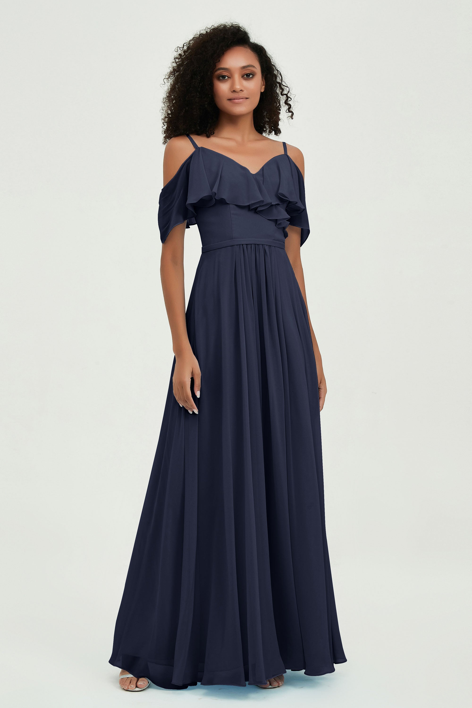 floor-length bridesmaid dress chiffon a line off the shoulder formal evening dresses gowns