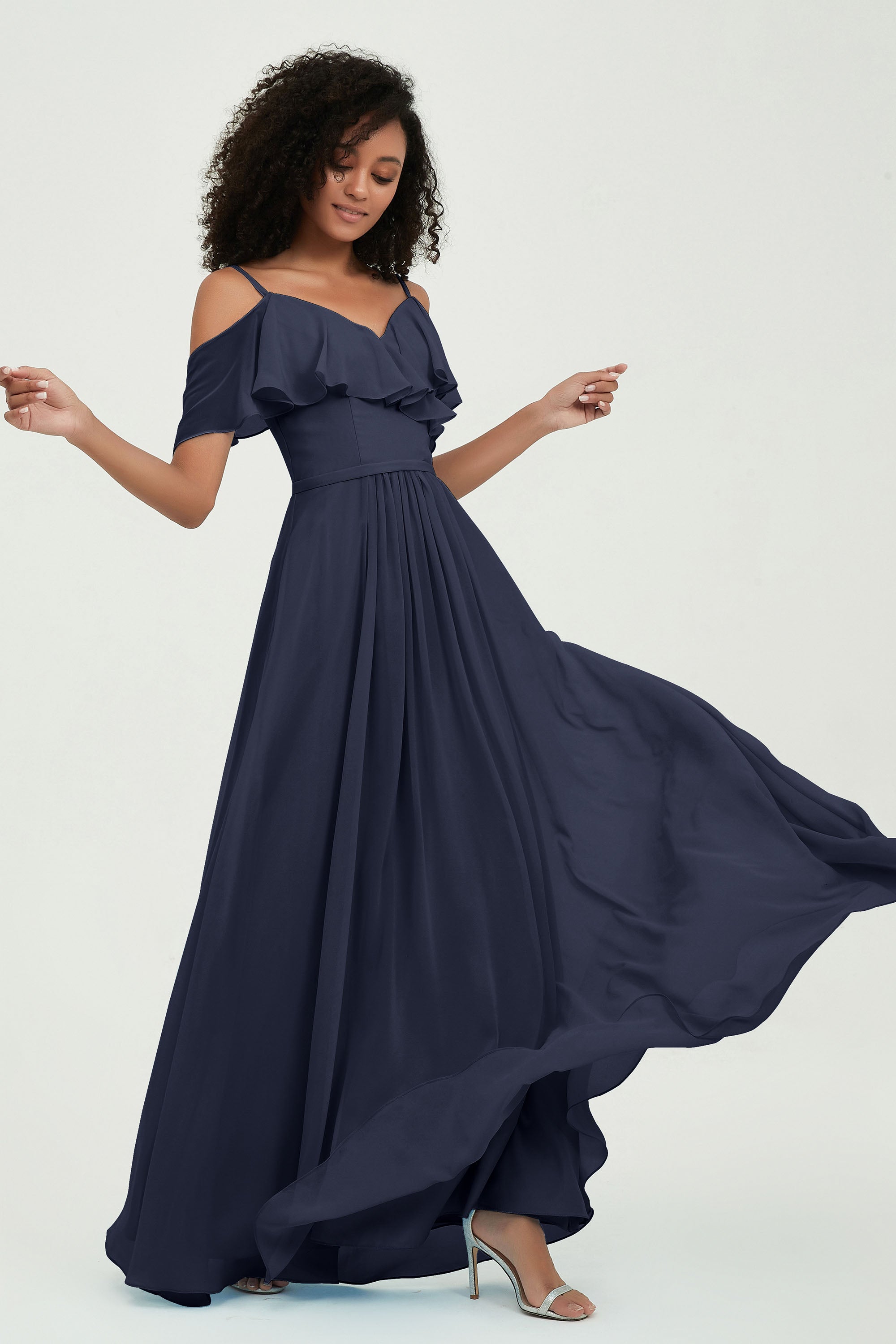 floor-length bridesmaid dress chiffon a line off the shoulder formal evening dresses gowns