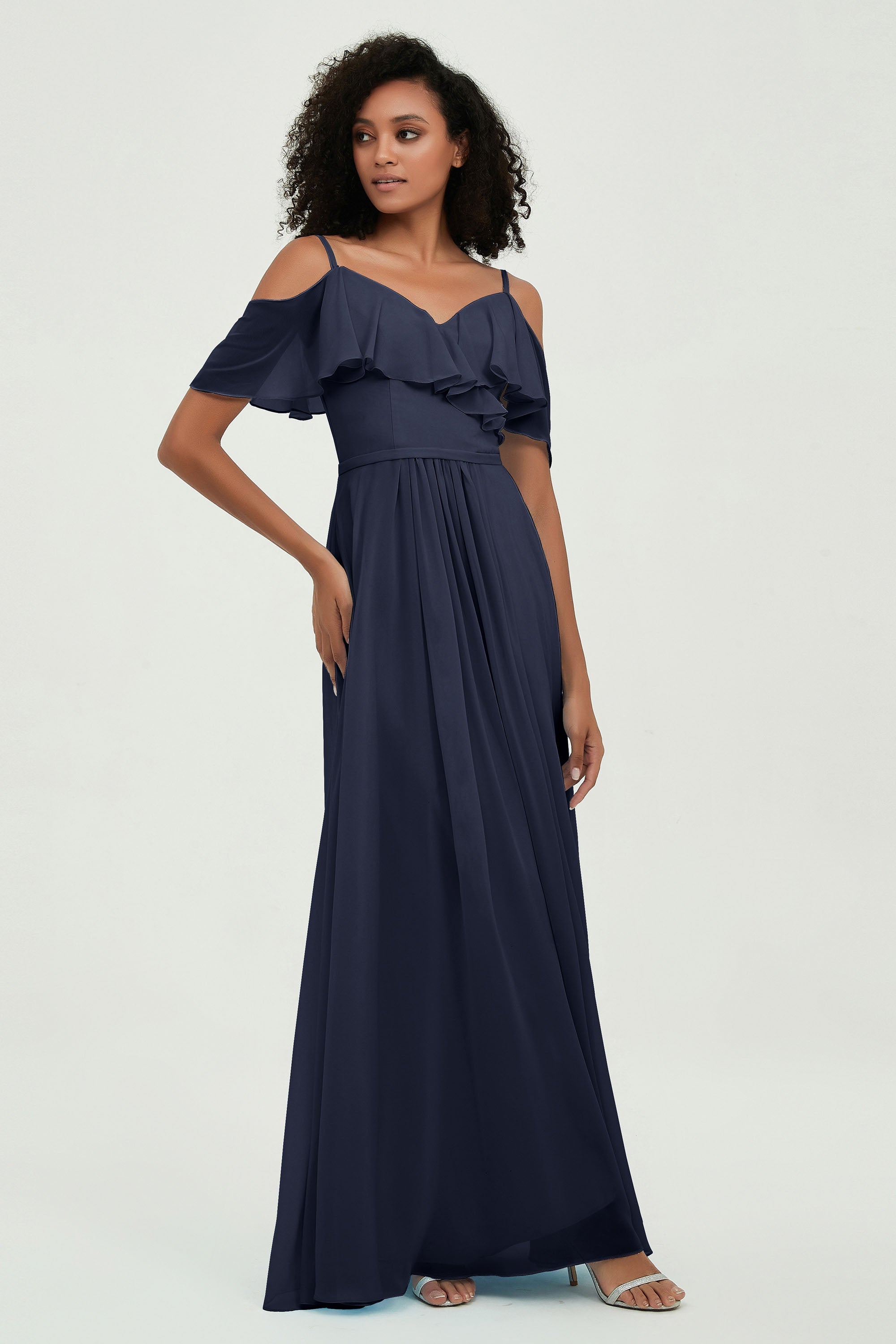 floor-length bridesmaid dress chiffon a line off the shoulder formal evening dresses gowns