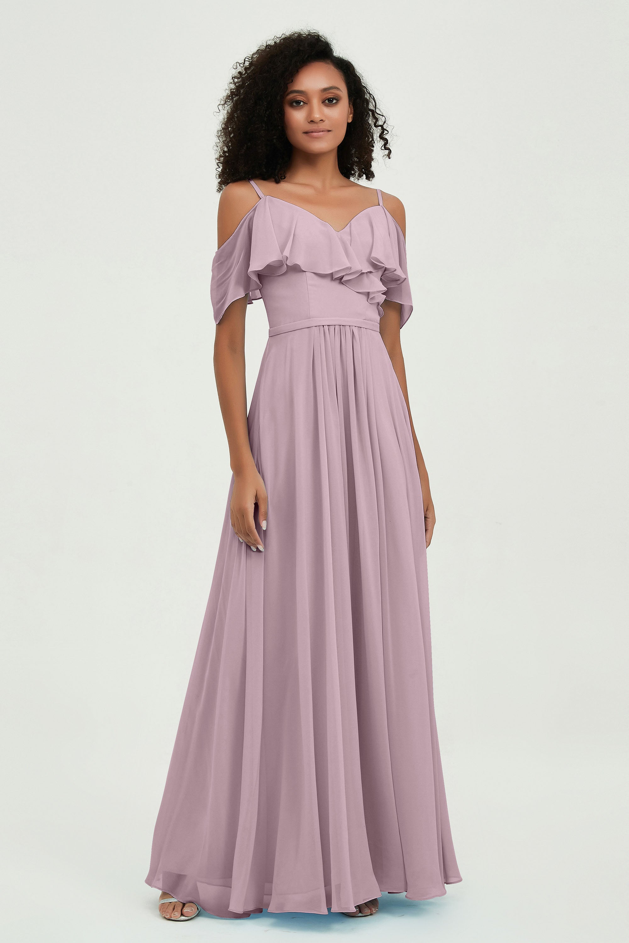 floor-length bridesmaid dress chiffon a line off the shoulder formal evening dresses gowns